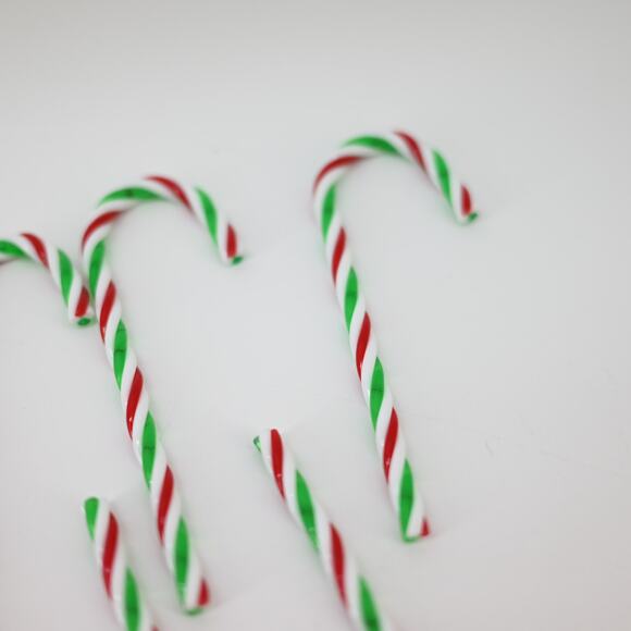 Christmas Ornaments Candy Cane Striped Green Red White - Picture 7 of 9